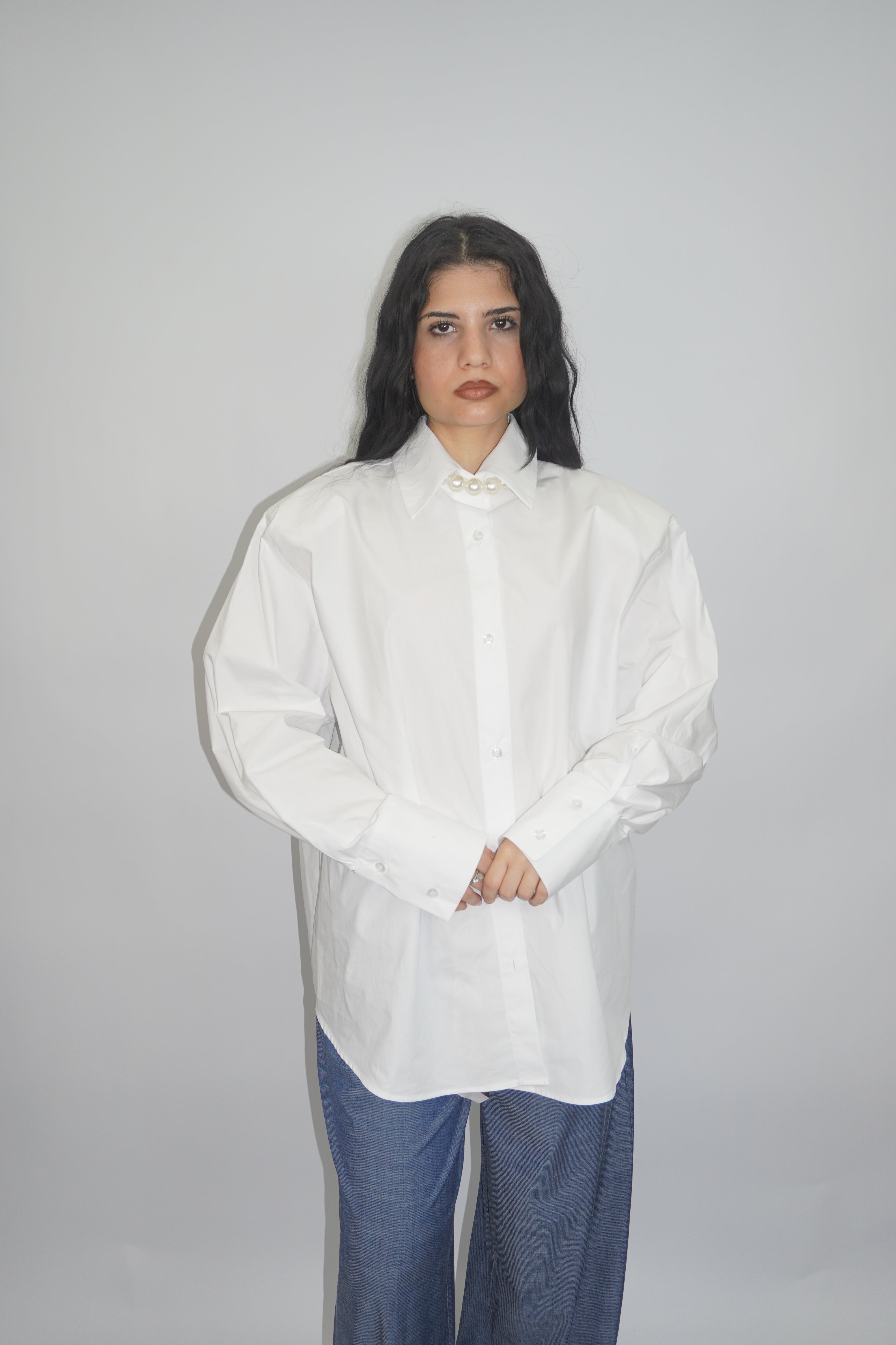 Camicia In Cotone Con Maxi Spalline Just-West