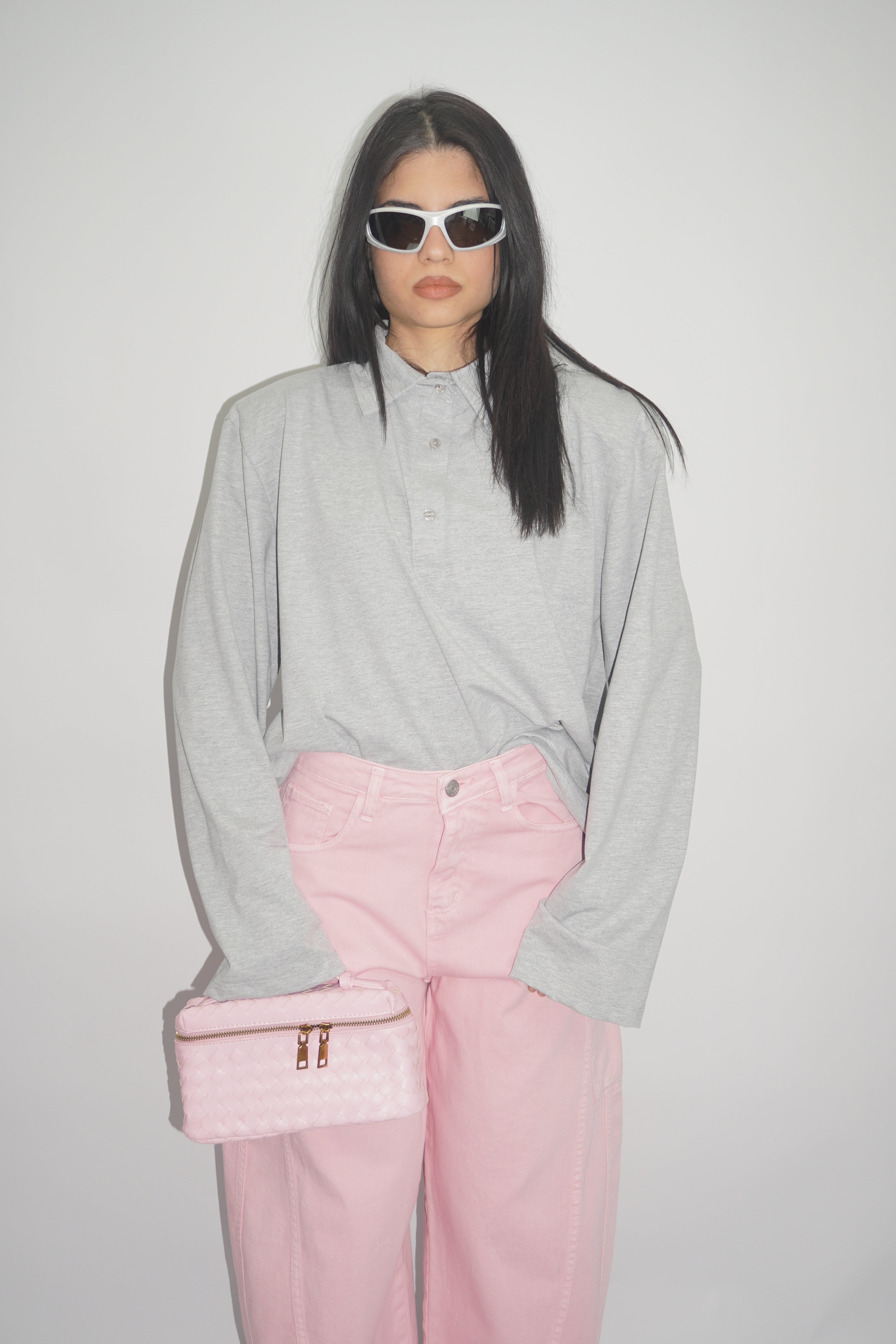 Polo Con Spalline Grey