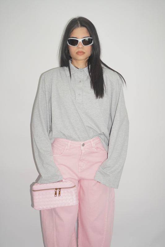 Polo Con Spalline Grey
