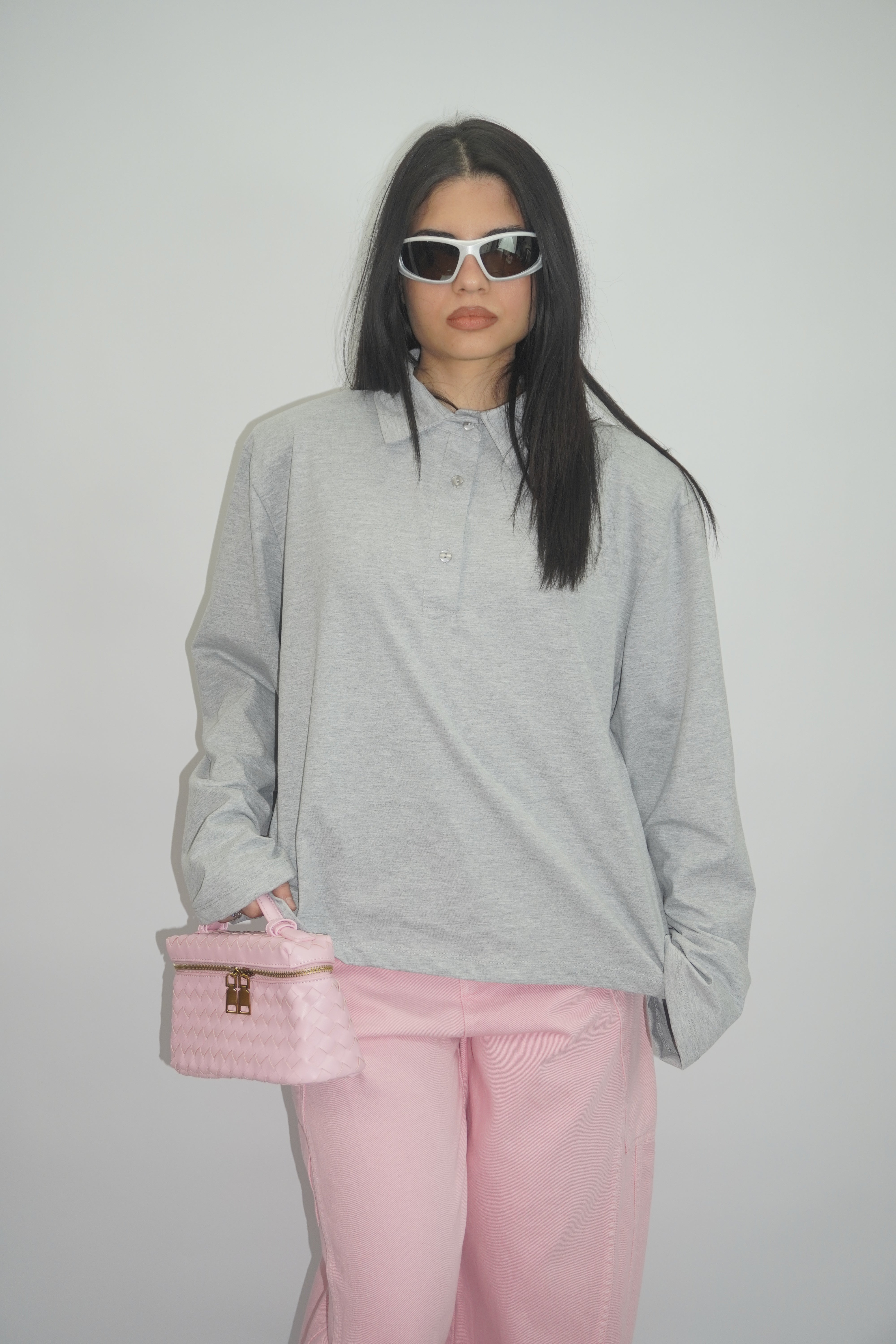 Polo Con Spalline Grey
