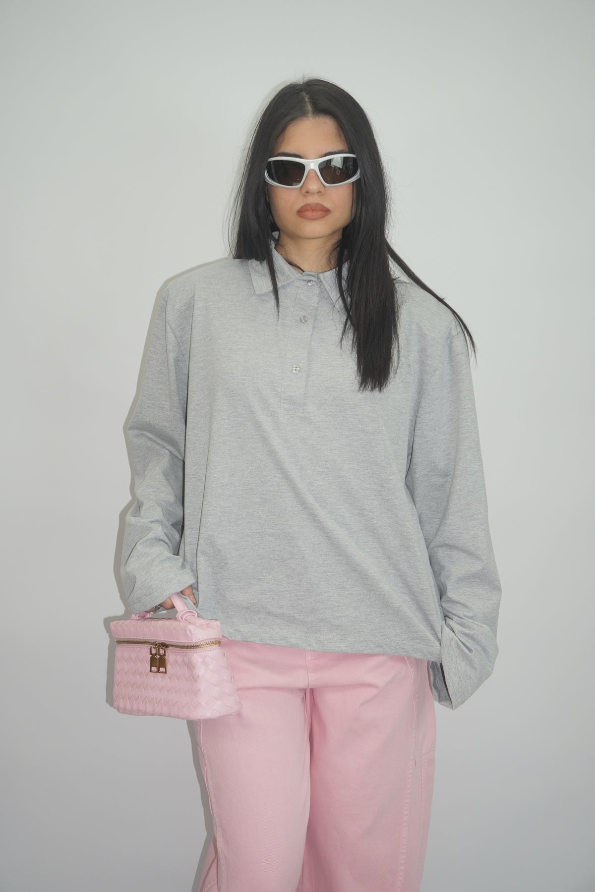 Polo Con Spalline Grey