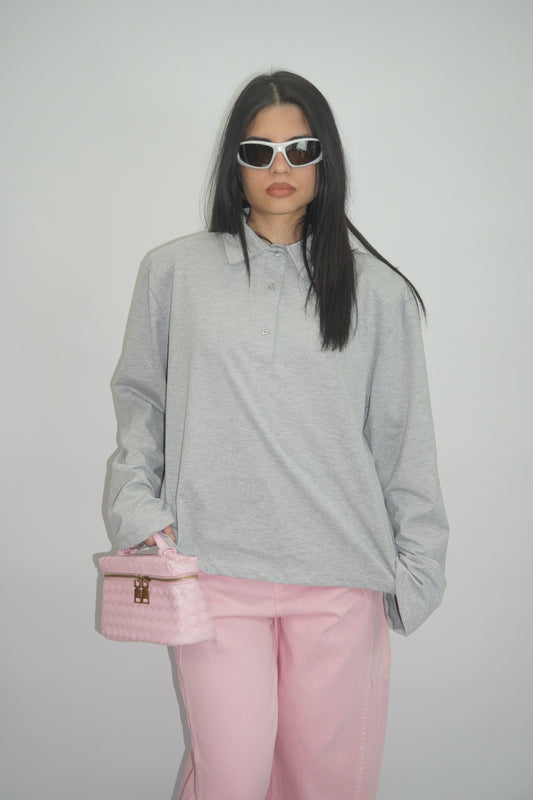 Polo Con Spalline Grey