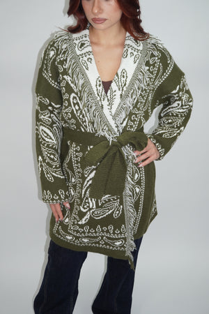 Cardigan Bandana Verde
