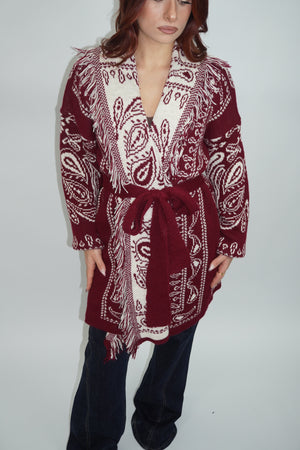 Cardigan Bandana Bordeaux